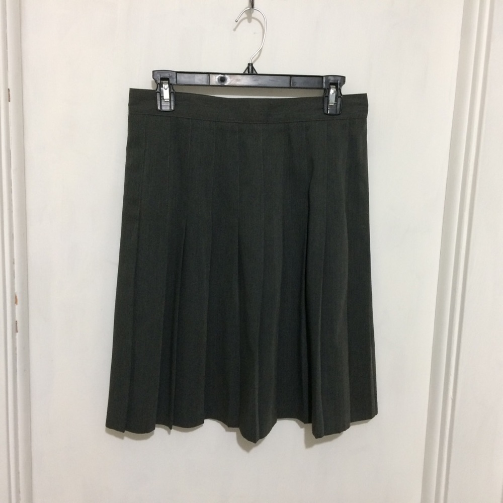 Sag Harbor woman’s gray pleated poly rayon skirt